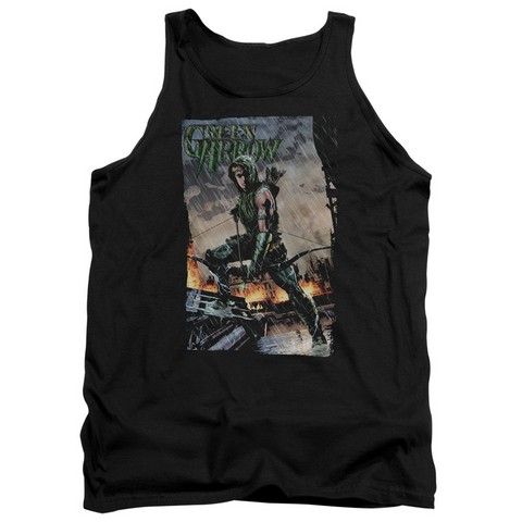 Jla-Fire And Rain Adult Tank Top- Black - Large