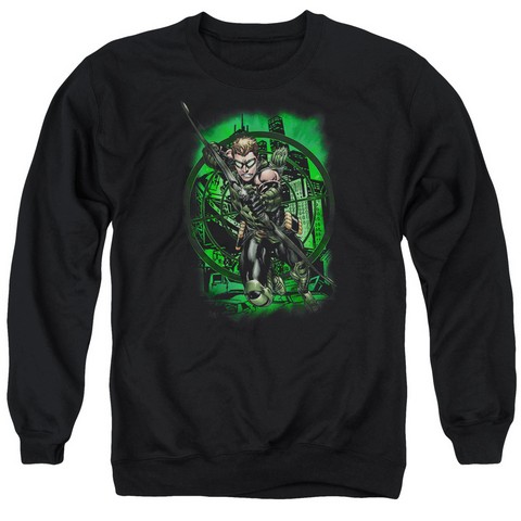 Jla-In My Sight Adult Crew Sweat Tee- Black - Large