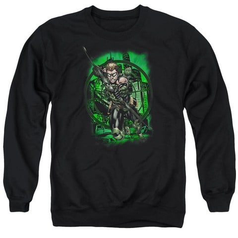 Jla-In My Sight Adult Crew Sweat Tee- Black - 2X
