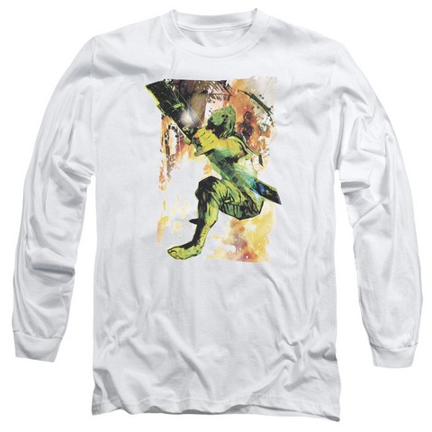 Jla-Painted Archer Long Sleeve Adult 18-1 Tee- White - Medium