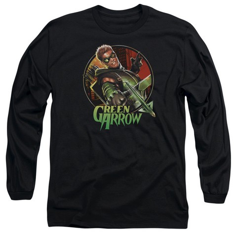 Jla-Sunset Archer Long Sleeve Adult 18-1 Tee- Black - Large