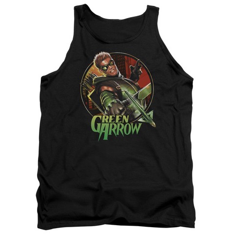 Jla-Sunset Archer Adult Tank Top- Black - Medium