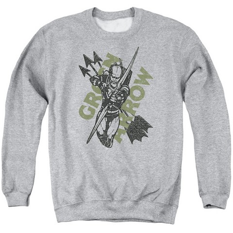 Jla-Archers Arrows Adult Crew Sweat Tee- Athletic Heather - Large