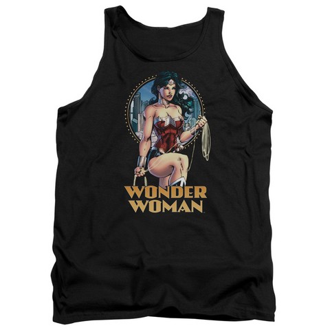 Jla-City Warrior Adult Tank Top- Black - Medium