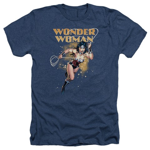 Jla-Star Lasso Adult Heather Tee- Navy - 2X