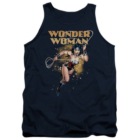 Jla-Star Lasso Adult Tank Top- Navy - Medium