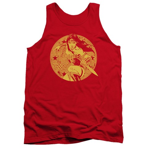 Jla-Young Wonder Adult Tank Top - Red - Medium