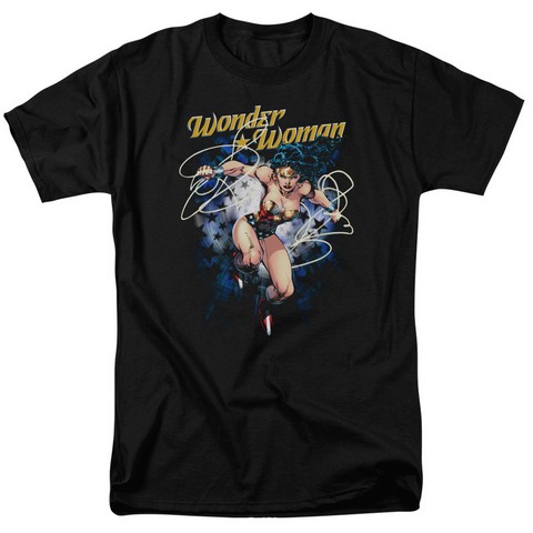 Jla-Starburst Short Sleeve Adult 18-1 Tee- Black - Medium
