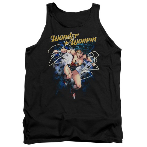 Jla-Starburst Adult Tank Top- Black - Medium