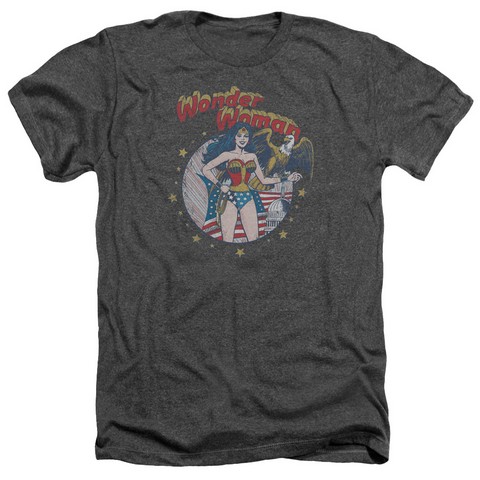 Jla-At Your Service Adult Heather Tee- Charcoal - 2X
