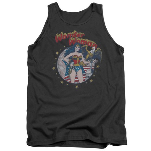 Jla-At Your Service Adult Tank Top- Charcoal - Small