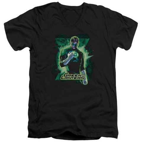 Jla-Gl Brooding Short Sleeve Adult V-Neck 30-1 Tee- Black - Medium