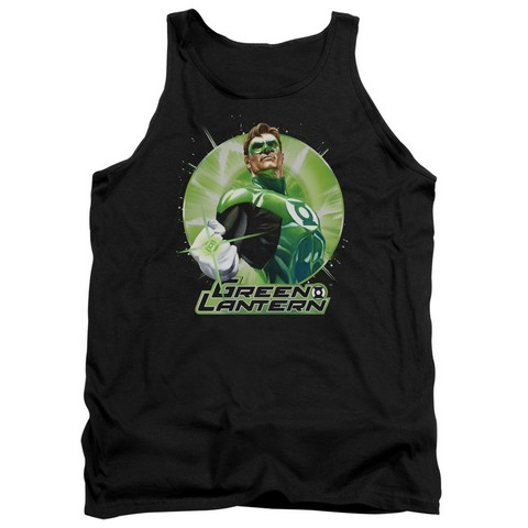 Jla-Green Static Adult Tank Top- Black - Small