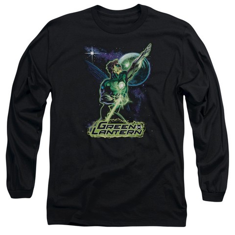 Jla-Hal Galaxy Long Sleeve Adult 18-1 Tee- Black - Large