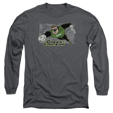 Jla-Space Cop Long Sleeve Adult 18-1 Tee- Charcoal - Small