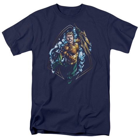 Jla-Thrashing Short Sleeve Adult 18-1 Tee- Navy - Medium