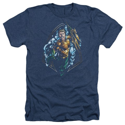 Jla-Thrashing Adult Heather Tee- Navy - 2X