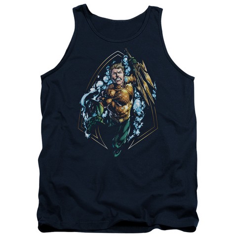 Jla-Thrashing Adult Tank Top- Navy - Large
