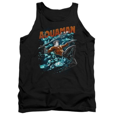 Jla-Aqua Bubbles Adult Tank Top- Black - Small