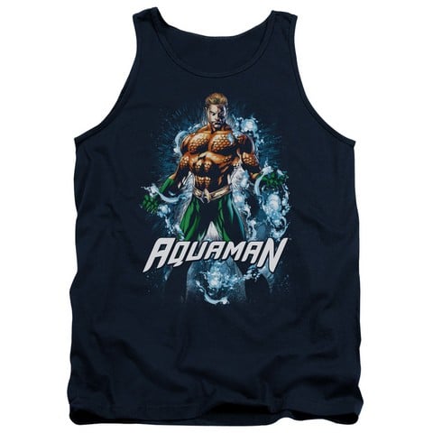 Jla-Water Powers Adult Tank Top- Navy - Small