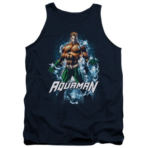 Jla-Water Powers Adult Tank Top- Navy - XL