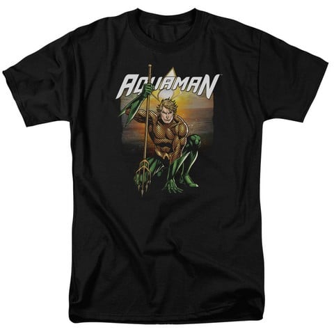 Jla-Beach Sunset Short Sleeve Adult 18-1 Tee- Black - Large