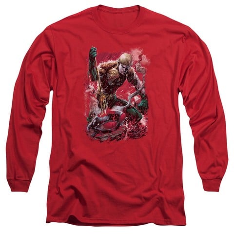 Jla-Finished Long Sleeve Adult 18-1 Tee - Red - Small