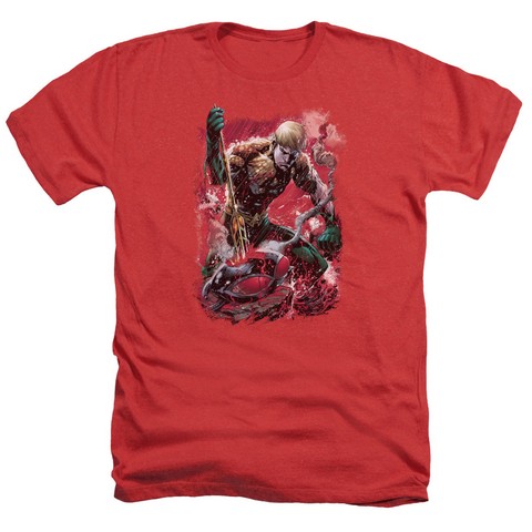 Jla-Finished Adult Heather Tee- Red - Large
