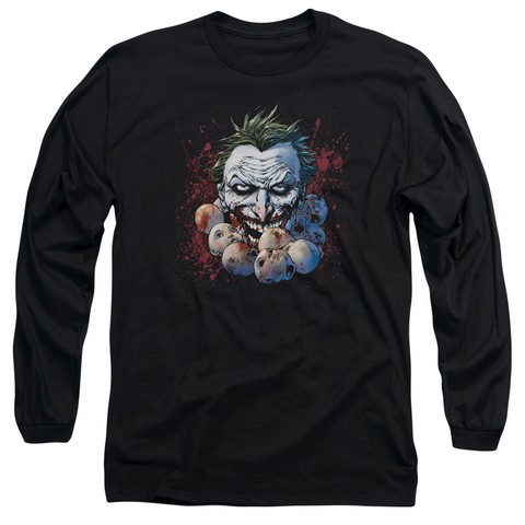 Jla-Doll Heads Long Sleeve Adult 18-1 Tee- Black - Medium