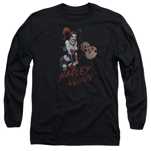 Jla-Harley Hammer Long Sleeve Adult 18-1 Tee- Black - Medium