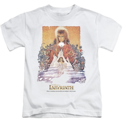 Labyrinth-Movie Poster Short Sleeve Juvenile 18-1 Tee- White - Medium 5-6