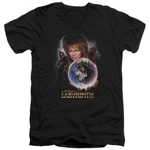 Labyrinth-I Have A Gift Short Sleeve Adult V-Neck 30-1 Tee- Black - Medium