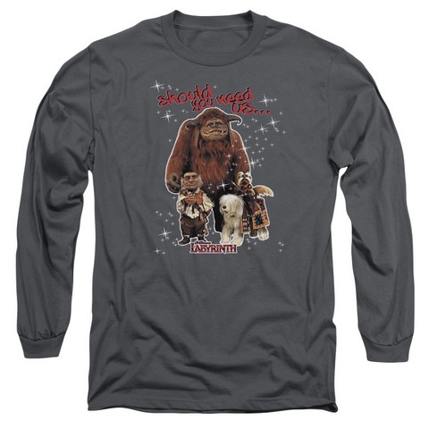 Labyrinth-Should You Need Us Long Sleeve Adult 18-1 Tee- Charcoal - Medium