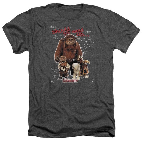Labyrinth-Should You Need Us Adult Heather Tee- Charcoal - 2X
