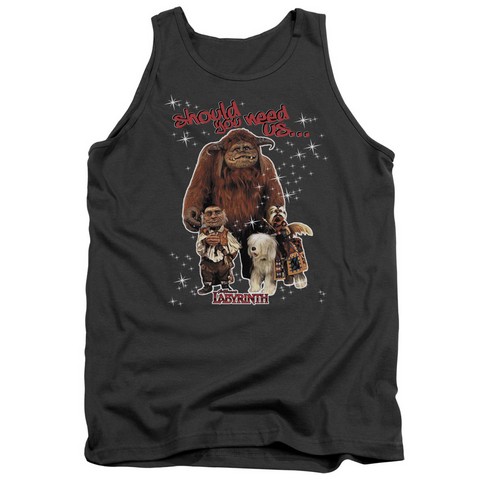 Labyrinth-Should You Need Us Adult Tank Top- Charcoal - Small