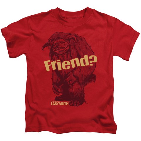 Labyrinth-Ludo Friend Short Sleeve Juvenile 18-1 Tee- Red - Medium 5-6
