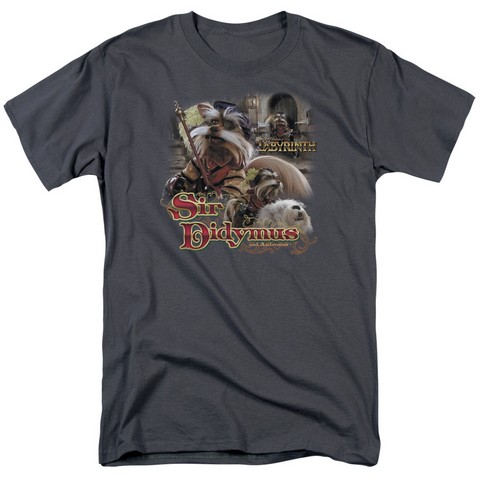 Labyrinth-Sir Didymus Short Sleeve Adult 18-1 Tee, Charcoal - Large