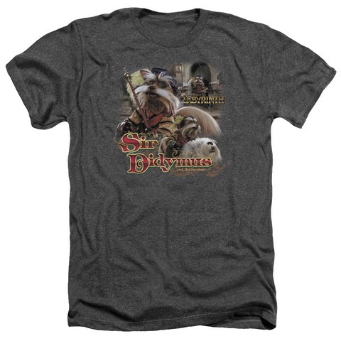 Labyrinth-Sir Didymus Adult Heather Tee- Charcoal - Small