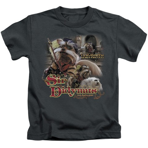 Labyrinth-Sir Didymus Short Sleeve Juvenile 18-1 Tee- Charcoal - Medium 5-6