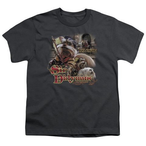 Labyrinth-Sir Didymus Short Sleeve Youth 18-1 Tee, Charcoal - Medium