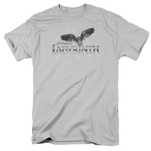 Labyrinth-Owl Logo Short Sleeve Adult 18-1 Tee- Silver - Medium