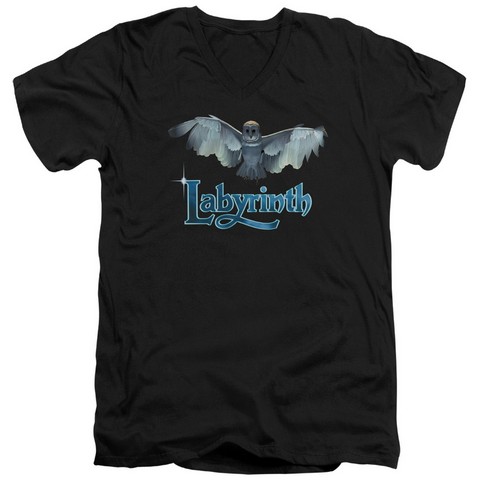 Labyrinth-Title Sequence Short Sleeve Adult V-Neck 30-1 Tee- Black - Medium