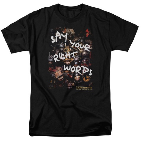 Labyrinth-Right Words Short Sleeve Adult 18-1 Tee- Black - Medium