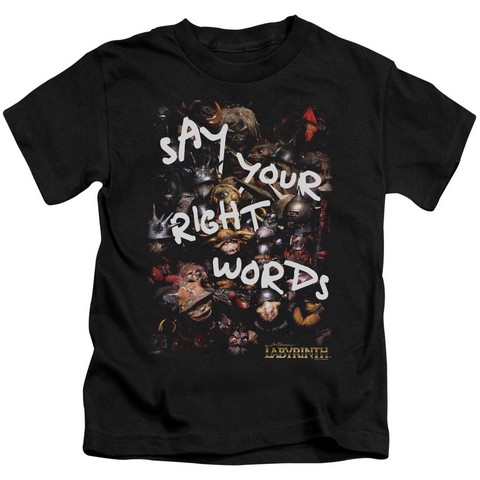 Labyrinth-Right Words Short Sleeve Juvenile 18-1 Tee- Black - Medium 5-6
