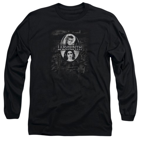 Labyrinth-Maze Long Sleeve Adult 18-1 Tee- Black - Small