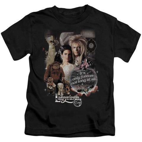 Labyrinth-25 Years Of Magic Short Sleeve Juvenile 18-1 Tee- Black - Medium 5-6