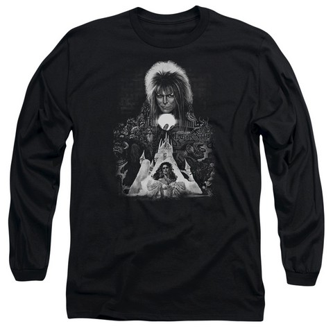 Labyrinth-Castle Long Sleeve Adult 18-1 Tee - Black - Large