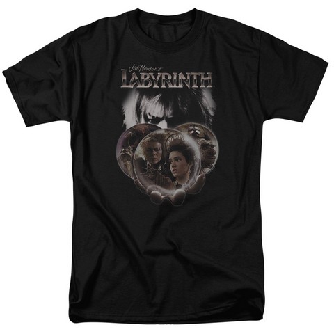Labyrinth-Globes Short Sleeve Adult 18-1 Tee- Black - Small