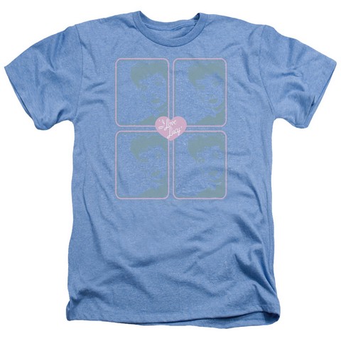 Lucy-Lucy Squared Adult Heather Tee- Light Blue - 2X