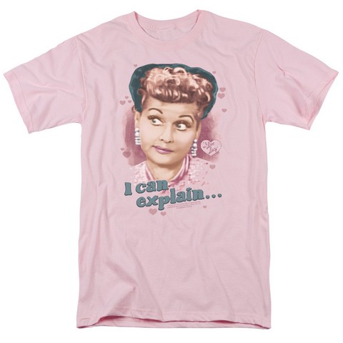 Lucy-I Can Explain Short Sleeve Adult 18-1 Tee- Pink - Small